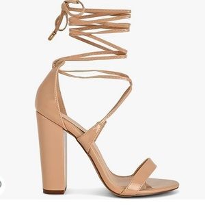 Nude Strappy block heels - never worn - Size 7
